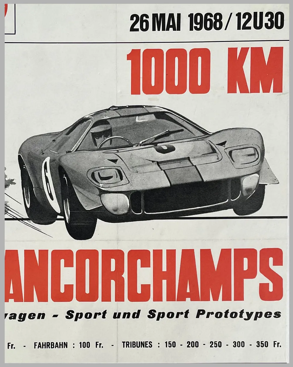 1968 - 1000 Km of Spa-Francorchamps original poster