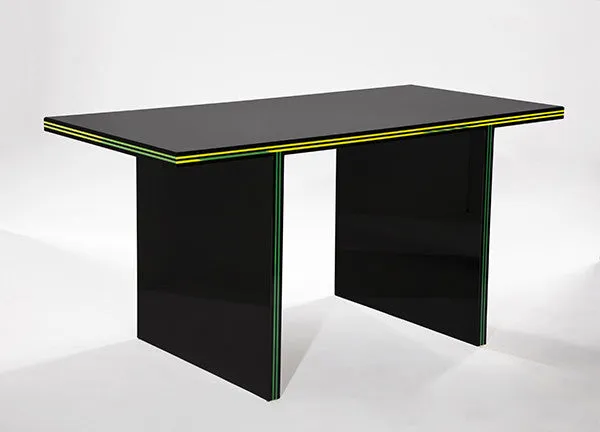 AVF DESK in Black w/Green