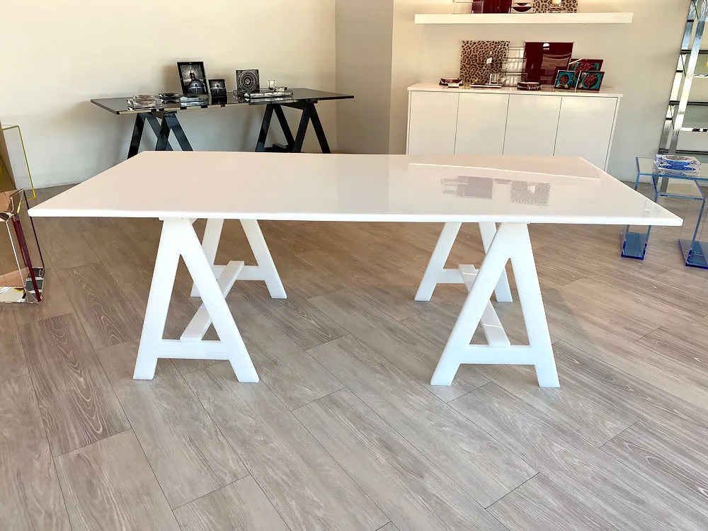 Blacksmith Desk Table in White