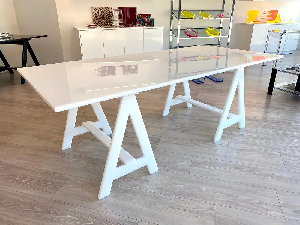 Blacksmith Desk Table in White