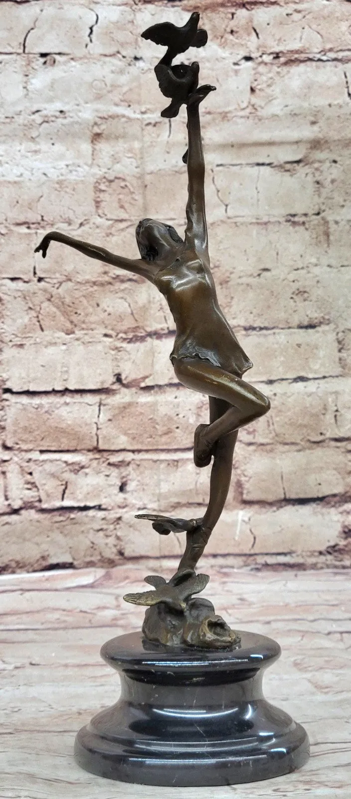 Bronze Sculpture by Italian Artist Aldo Vitaleh Dancer Ballerina Home Office