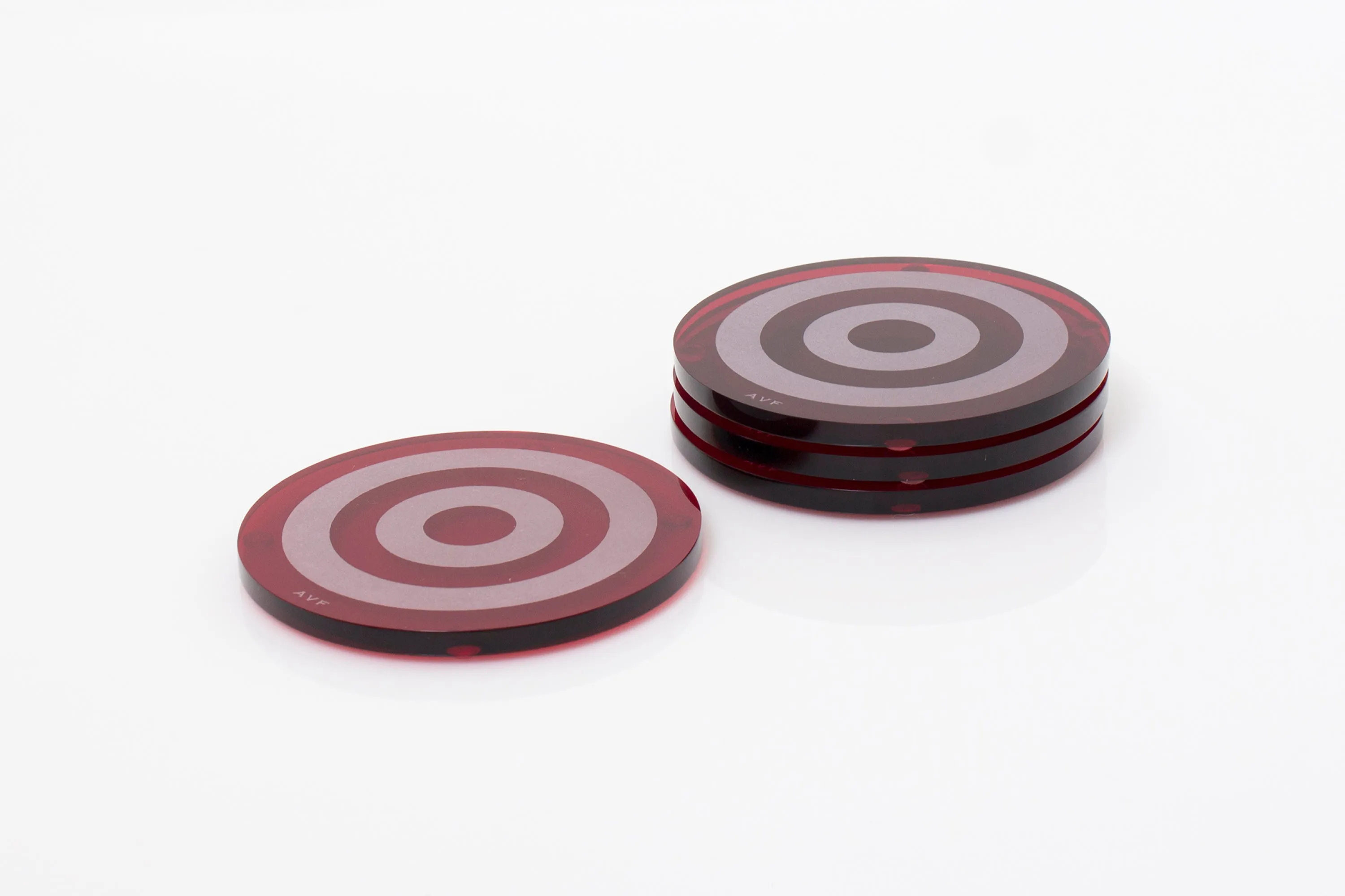 Bullseye Coaster Set in Ruby