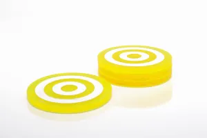 Bullseye Coaster Set in Yellow