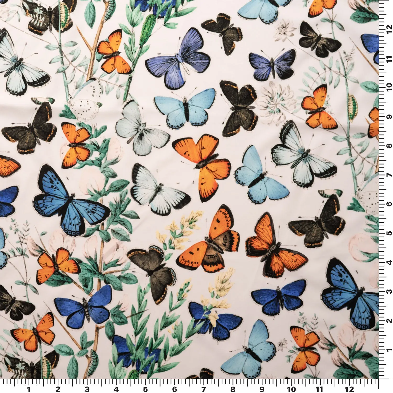 Butterflies in Flight Printed Spandex Fabric | Blue Moon Fabrics