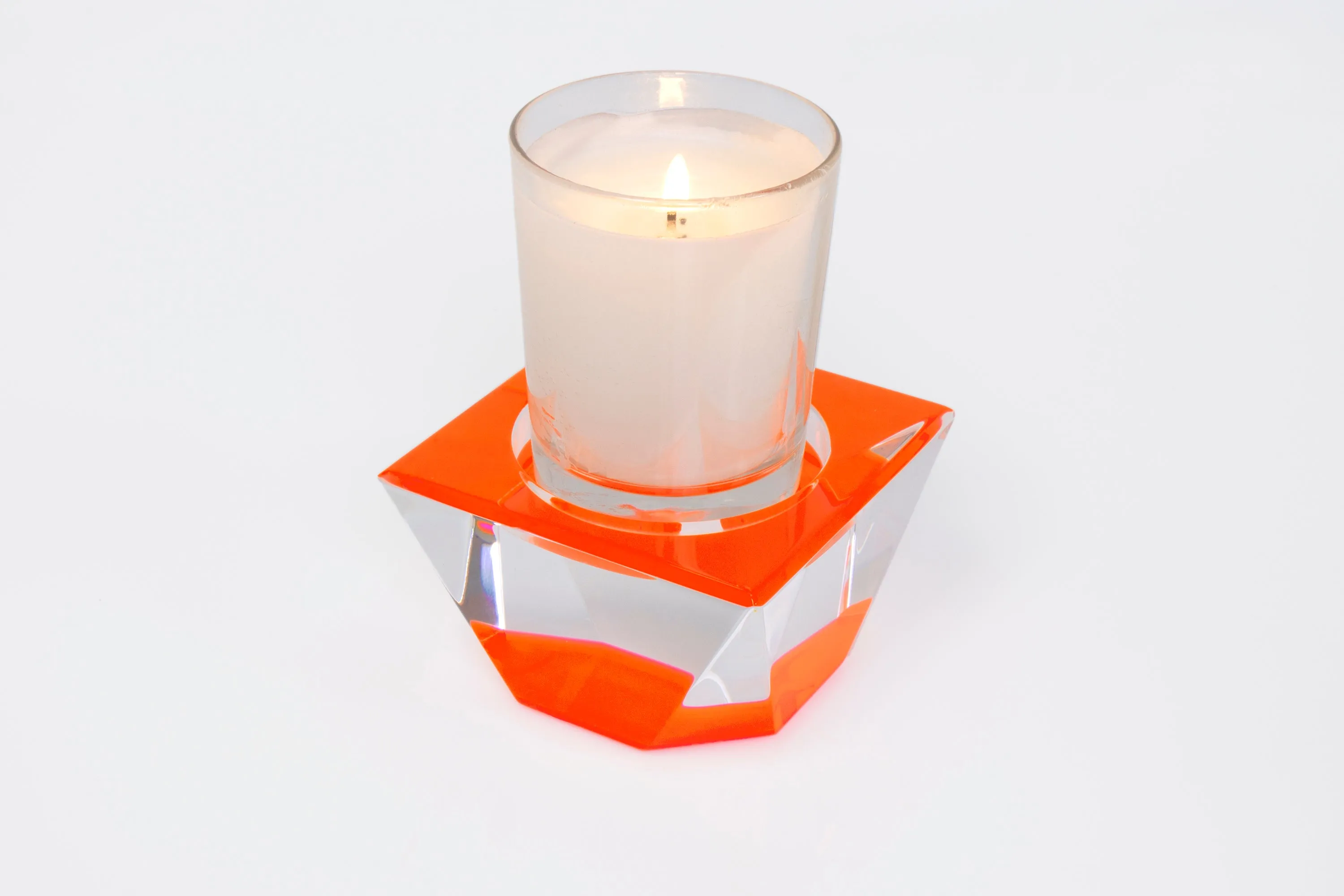 Candle Pedestal in Orange