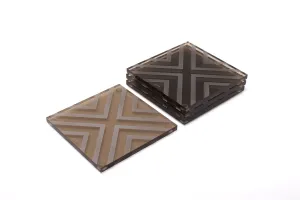 Chevron Coaster Set in Bronze