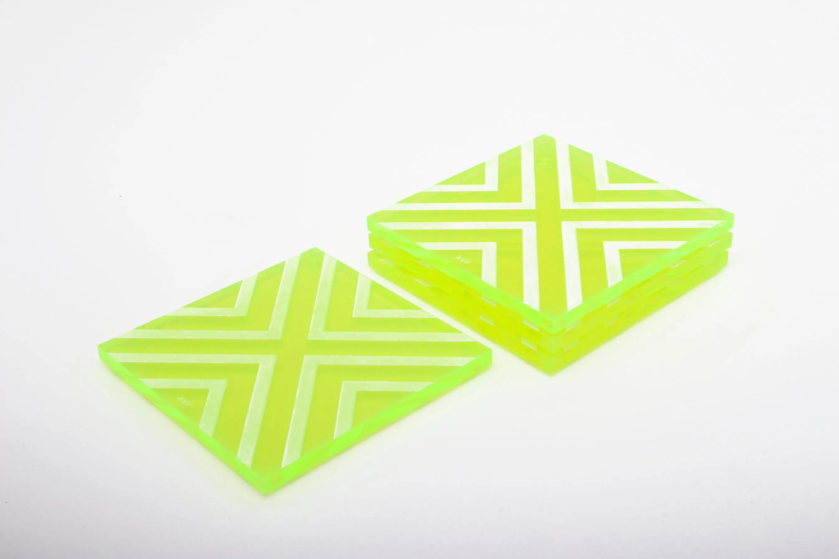 Chevron Coaster Set in Green