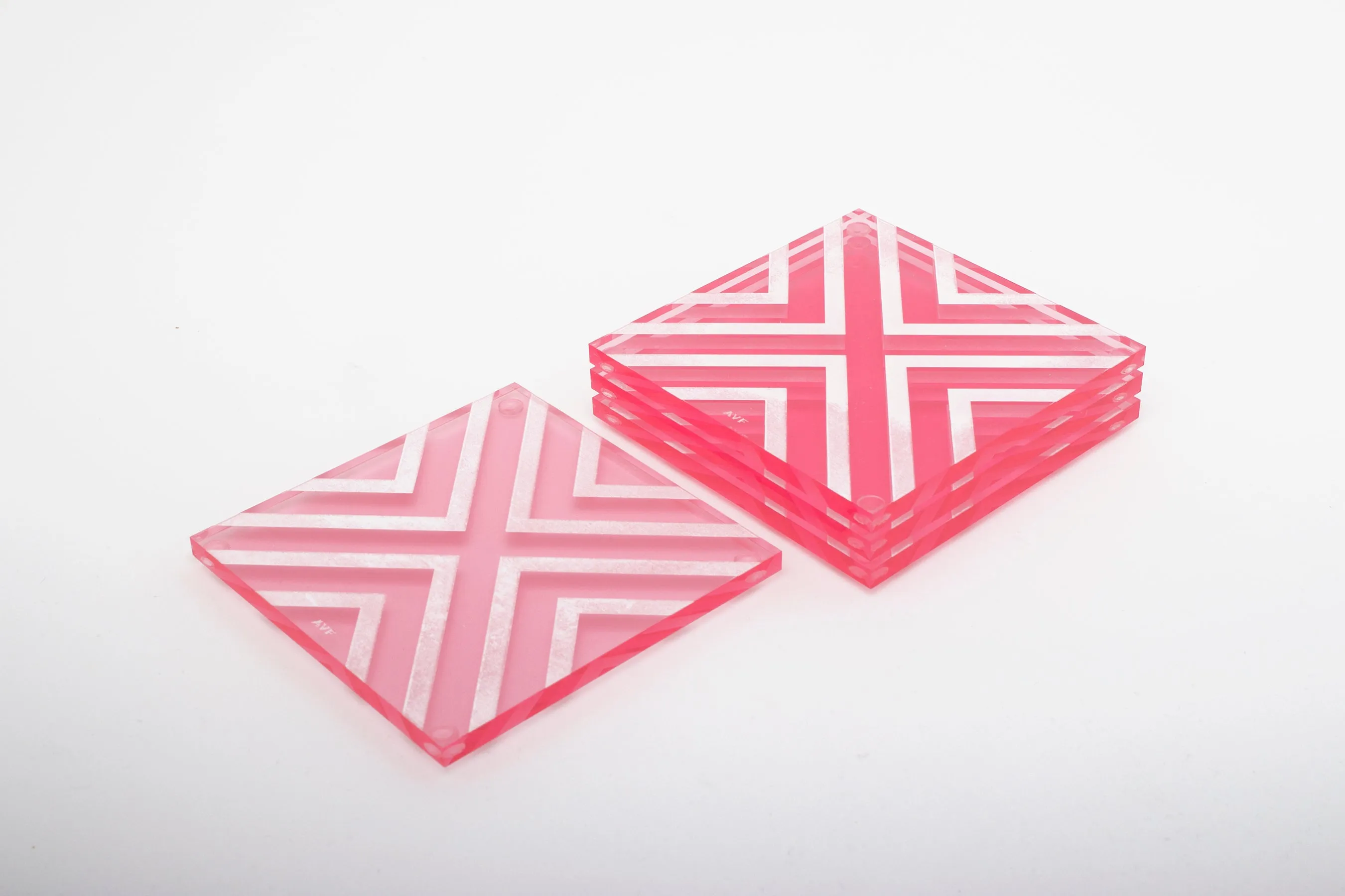 Chevron Coaster Set in Tulip