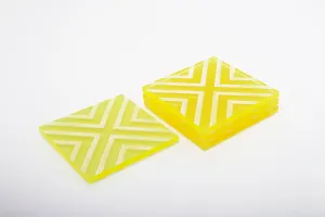 Chevron Coaster Set in Yellow