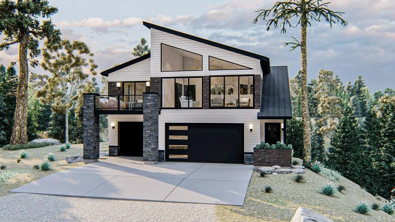 Compact 2-Bedroom Home Plan with Front Garage and Efficient Design