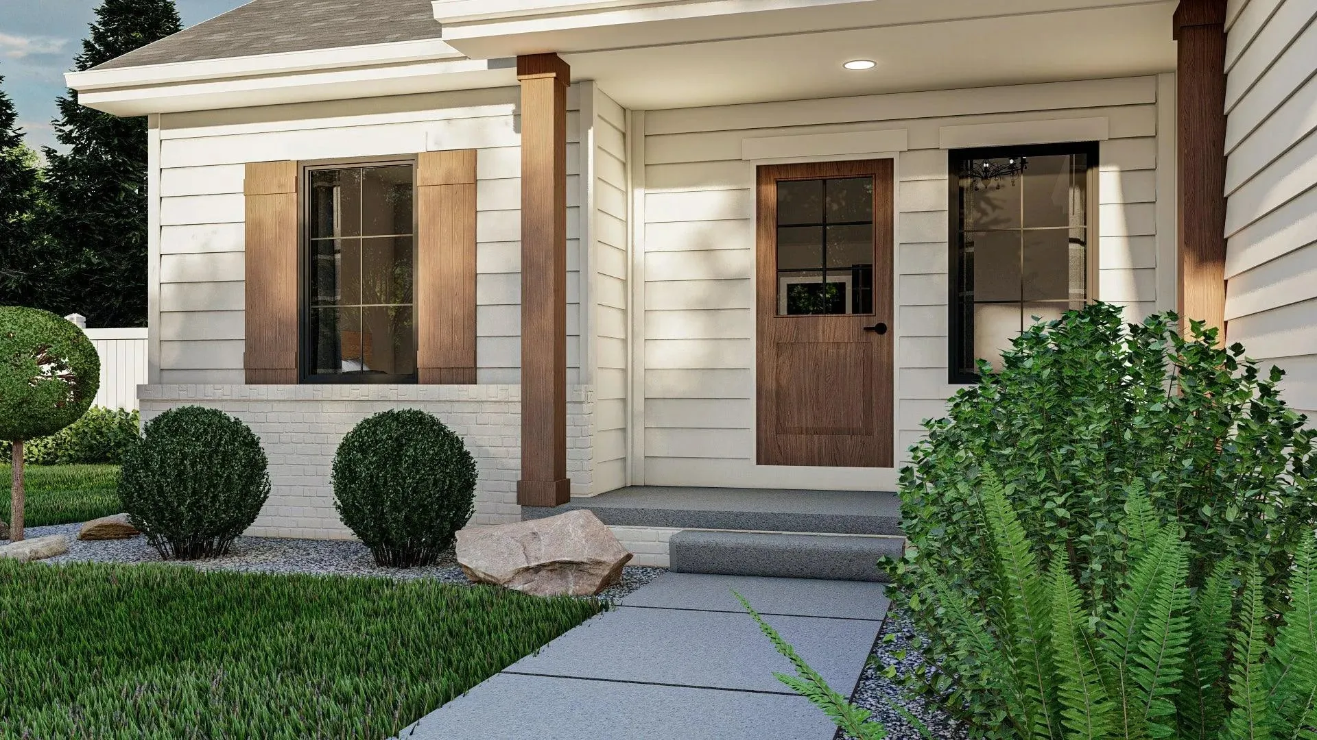 Cozy 3-Bedroom Home with Front Garage and Basement Foundation.