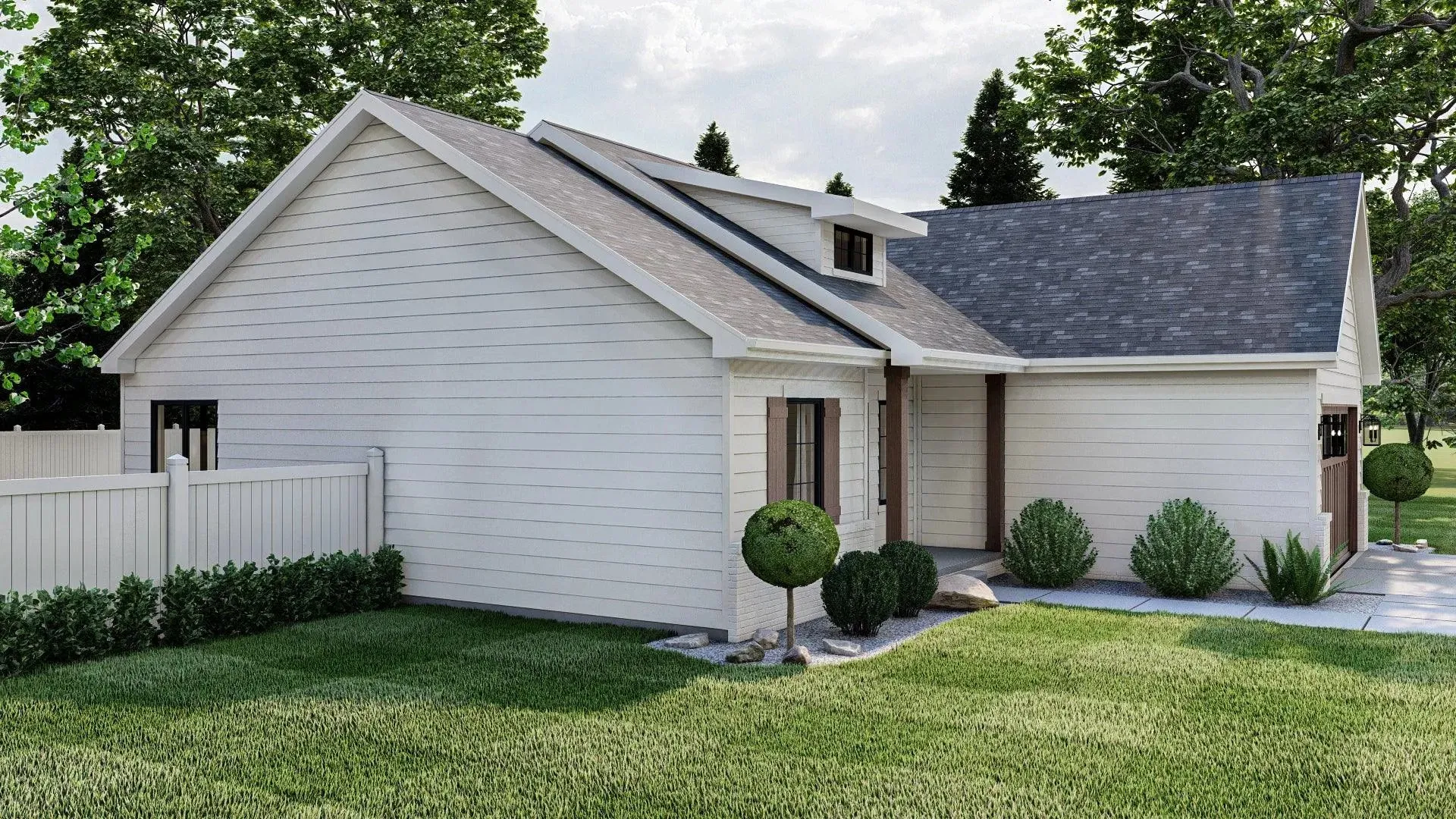 Cozy 3-Bedroom Home with Front Garage and Basement Foundation.