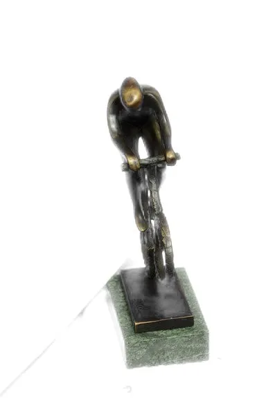 DESIGN CYCLIST SCULPTURE "RACER" decoration figure Racing bike bronze from Europ