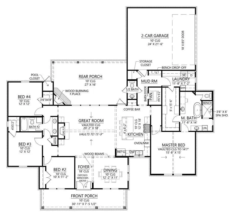 Elegant 4-Bedroom Home: 2291 sq ft