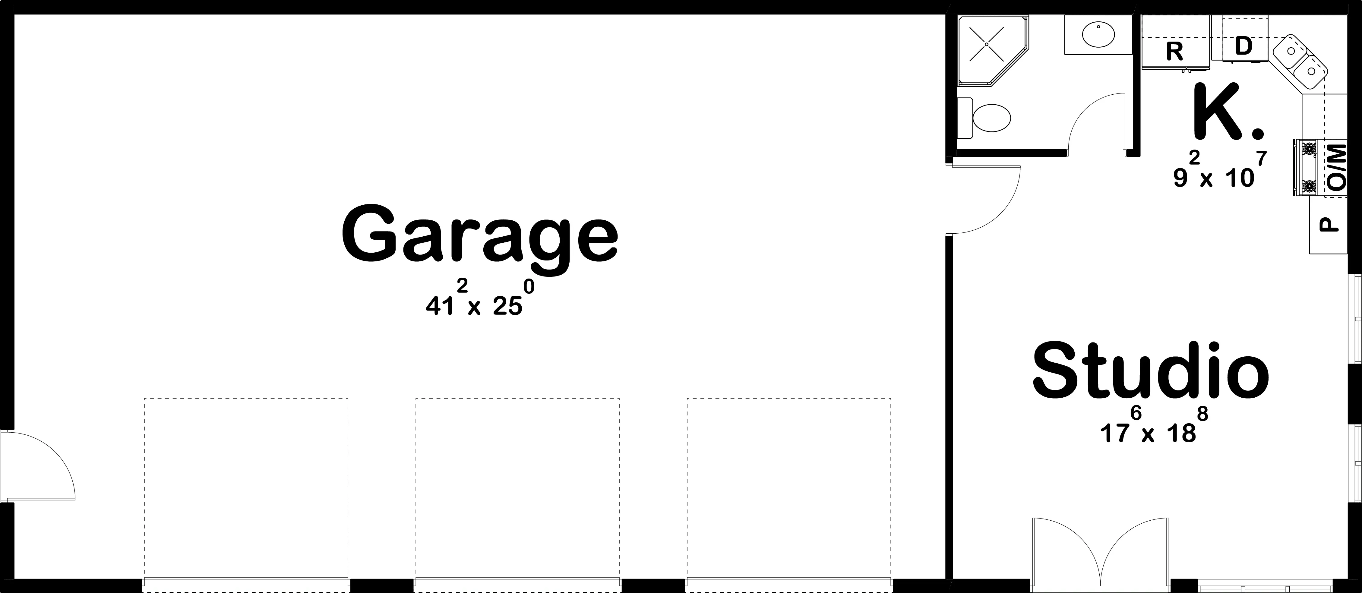 Functional Garage Plan with Versatile Office and Studio Space