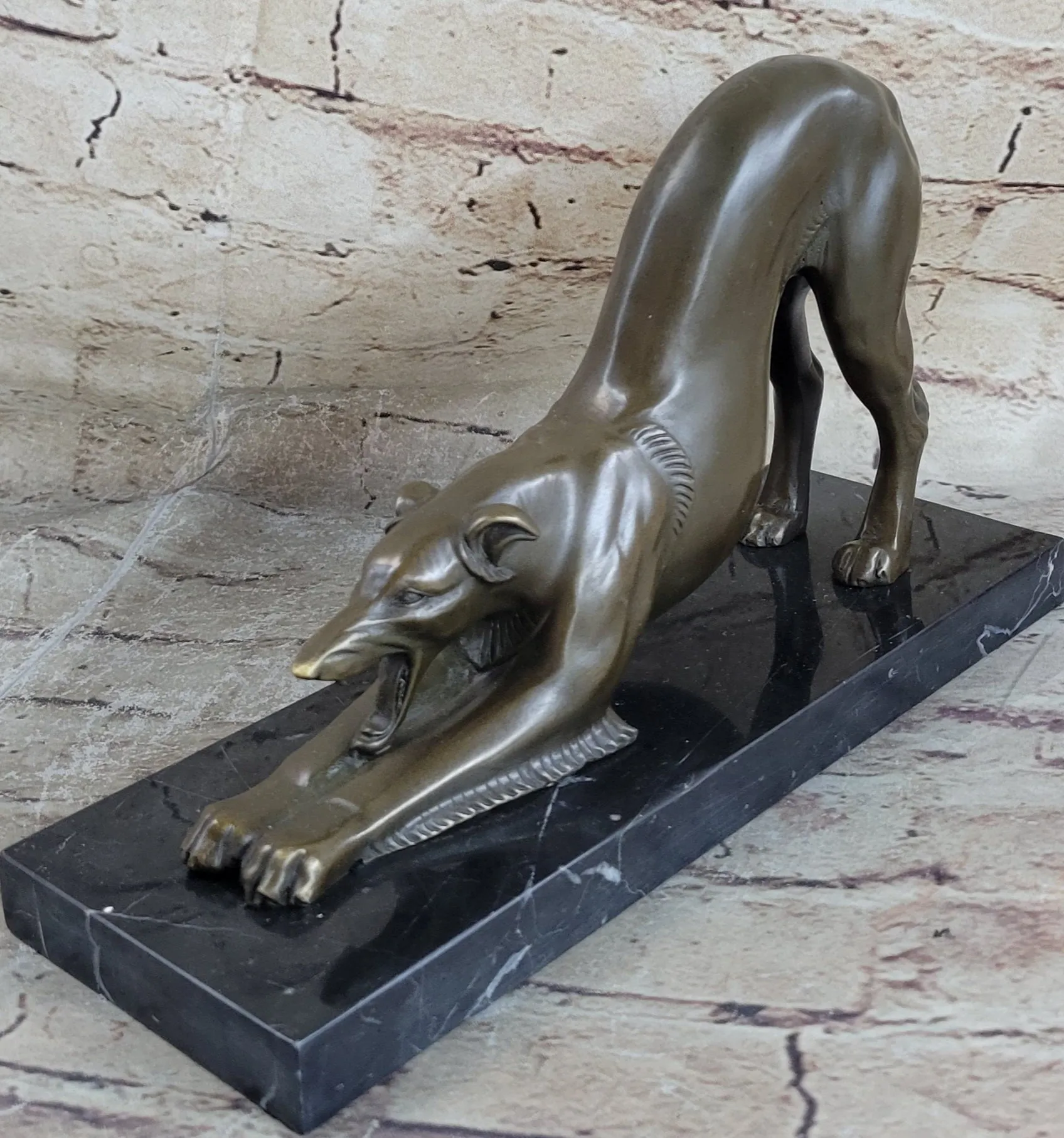 Greyhound Retired Rescued Adopted Racing Sighthound Bronze Marble Statue Gift