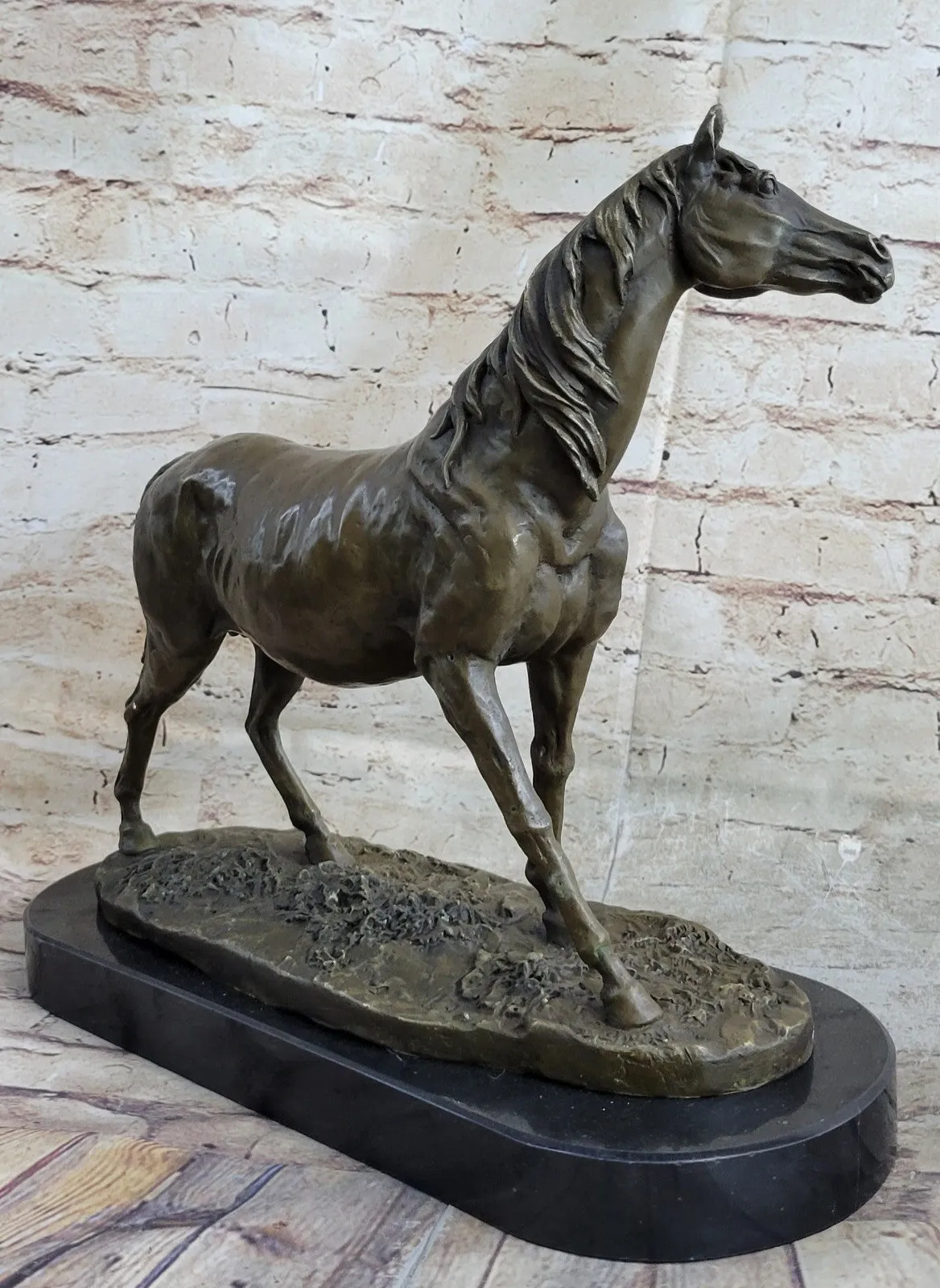 Handcrafted bronze sculpture SALE Tro Horse Racing Stallion Art Modern Abstract