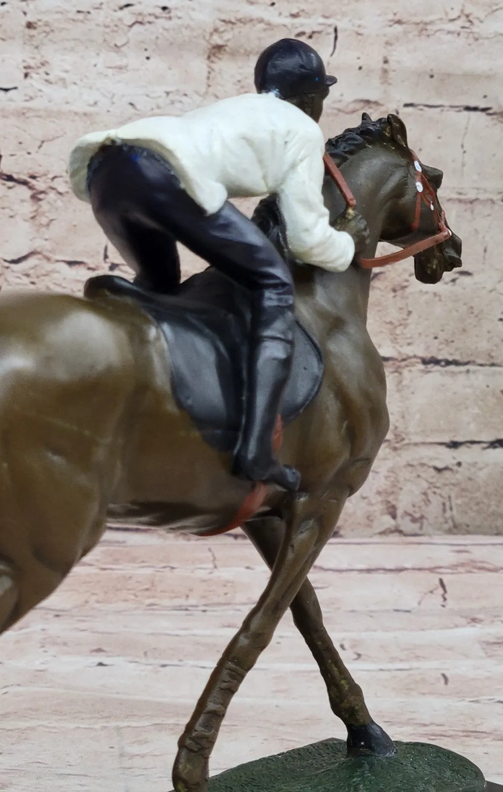 Horse Jockey Racing Equine Art Tribute Thoroughbred Bronze Marble Statue Gift