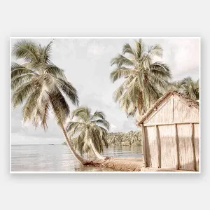 Hut by the Sea Unframed Art Print