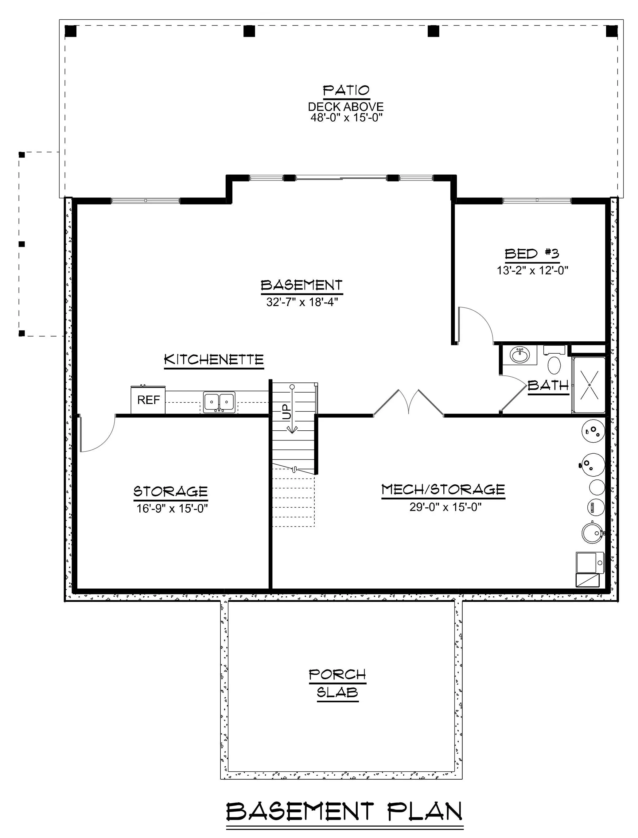 Inviting 2-Bedroom Home Plan with Walkout Basement