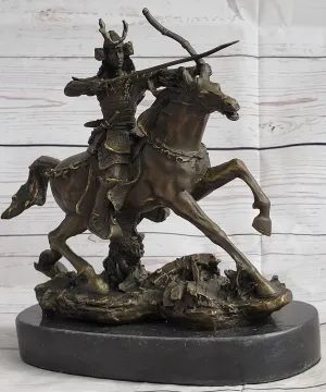 Japanese Bronze of a Samurai on Horseback Meiji Sculpture Signed No Reserve SALE