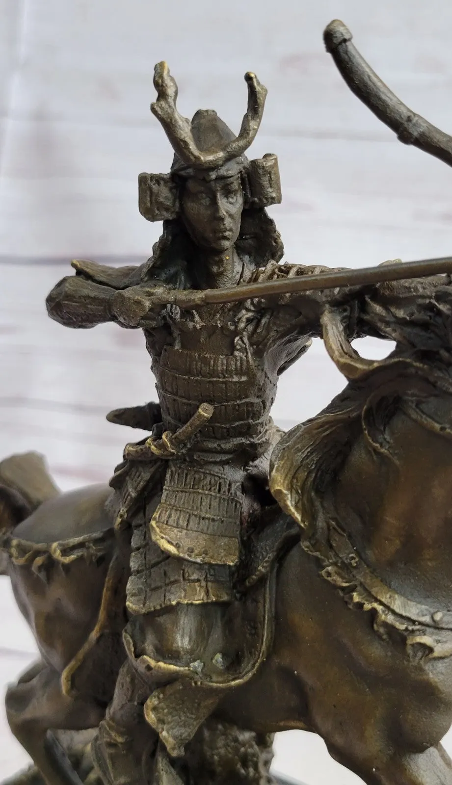 Japanese Bronze of a Samurai on Horseback Meiji Sculpture Signed No Reserve SALE