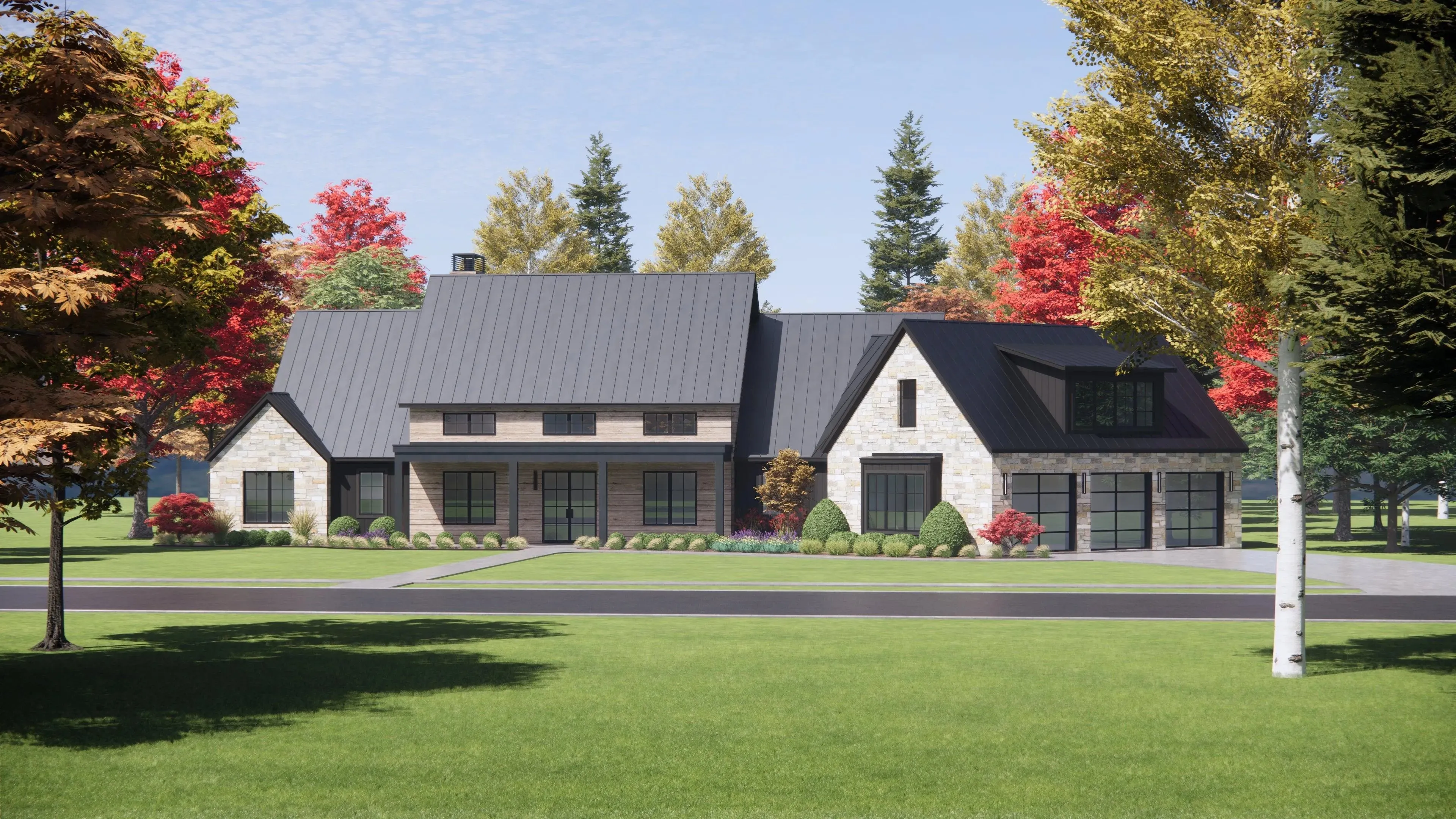 Luxurious 4-Bedroom Home Plan with Bonus Room and Expansive Porches