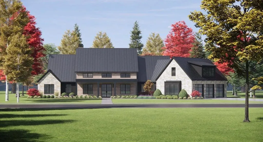 Luxurious 4-Bedroom Home Plan with Bonus Room and Expansive Porches