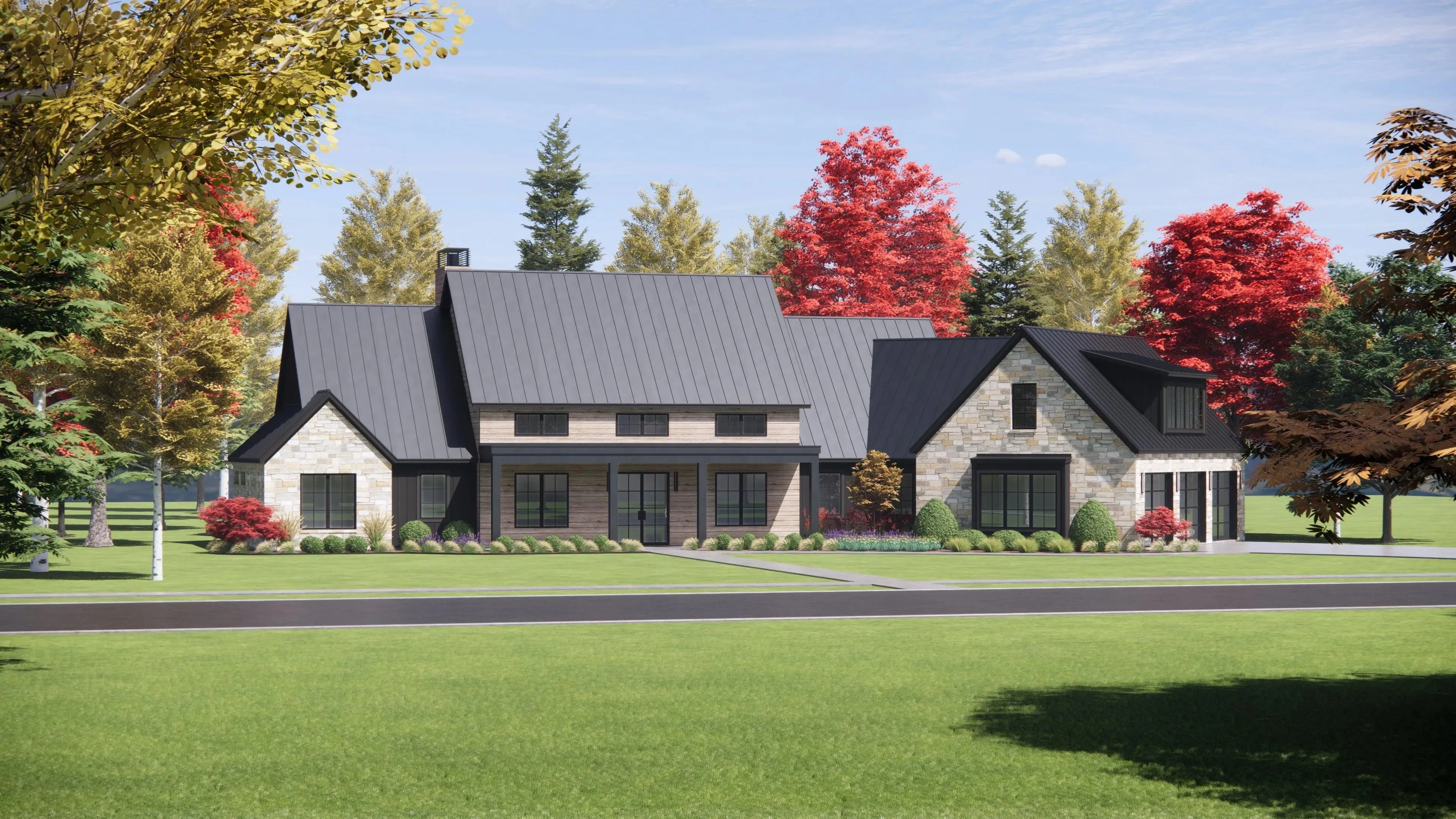 Luxurious 4-Bedroom Home Plan with Bonus Room and Expansive Porches