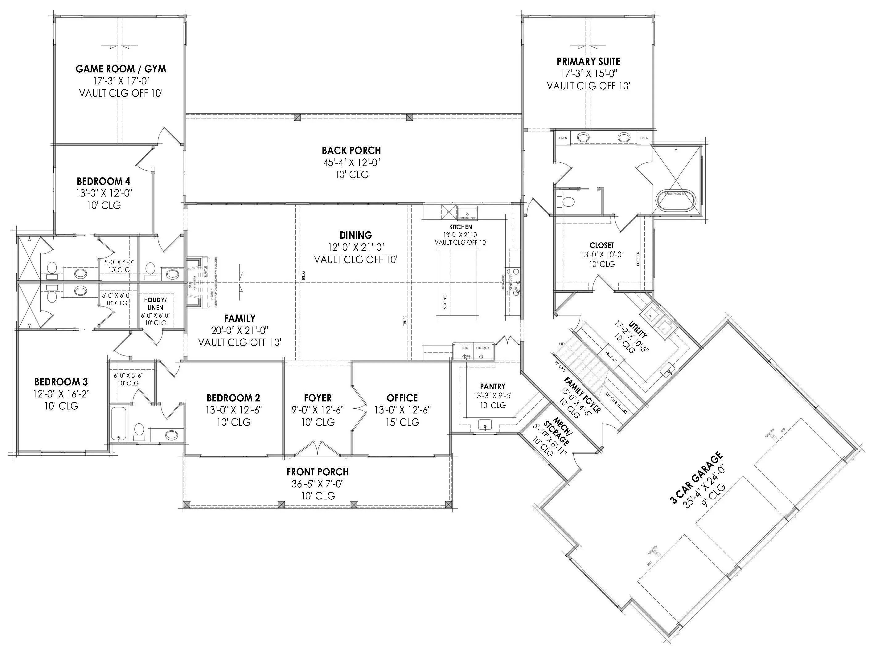 Luxurious 4-Bedroom Home Plan with Bonus Room and Expansive Porches