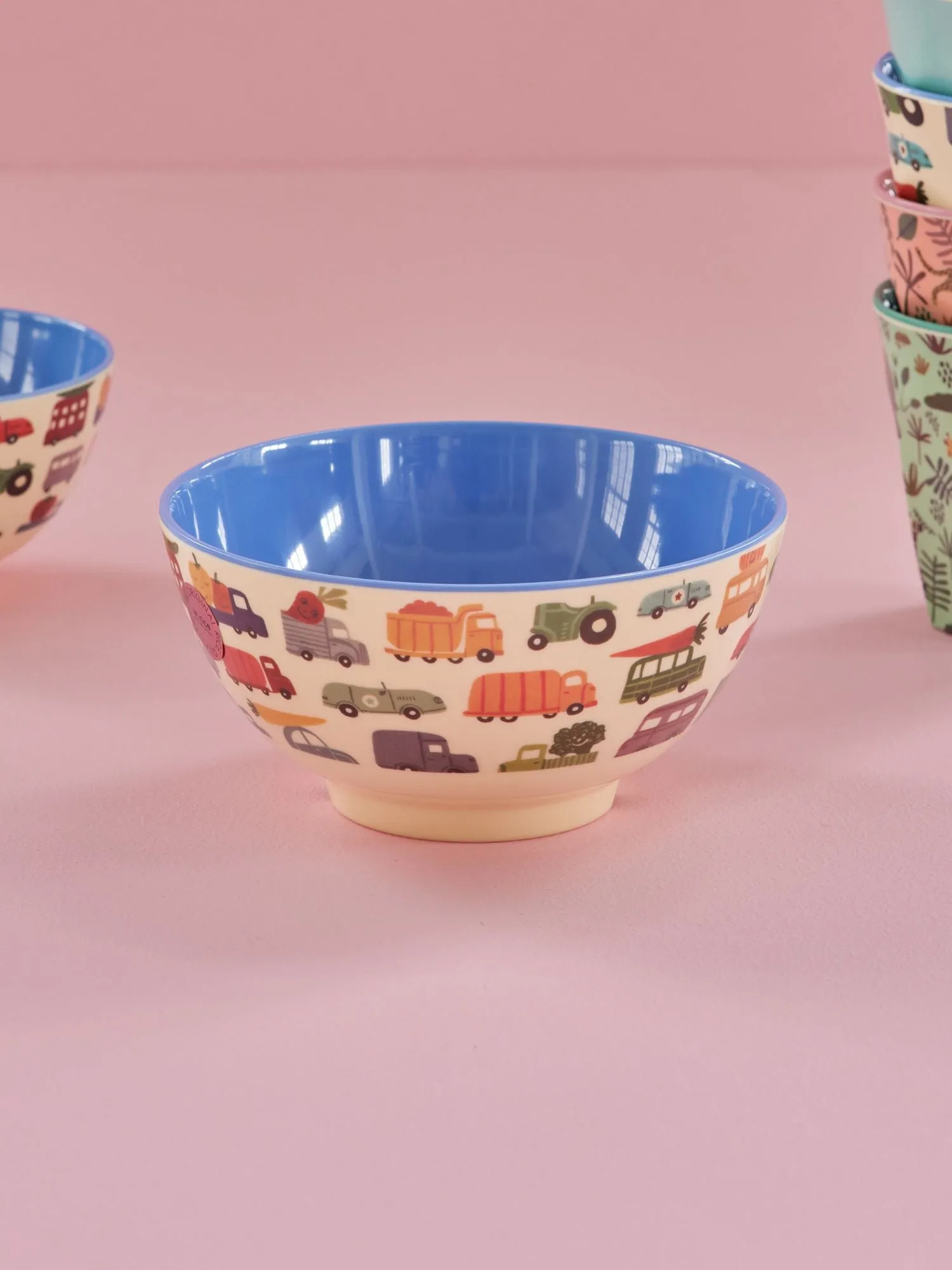 Medium Kids Bowl - Happy Cars Print