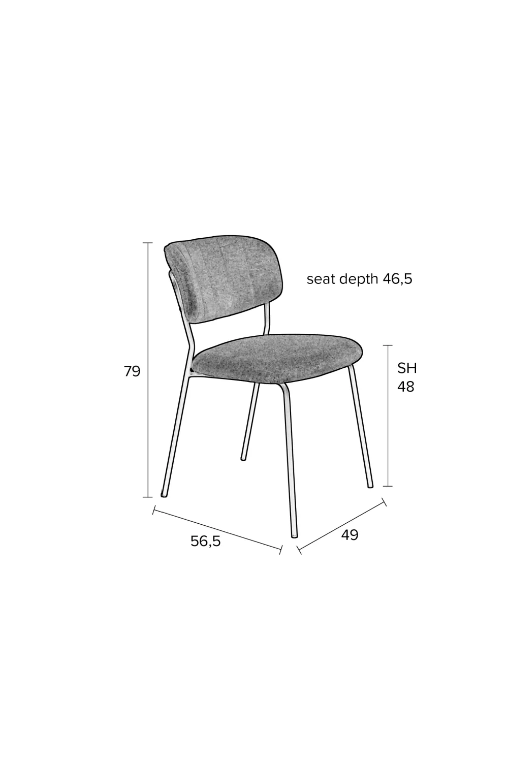 Mixed Fabric Upholstered Dining Chairs (2) | DF Jolien