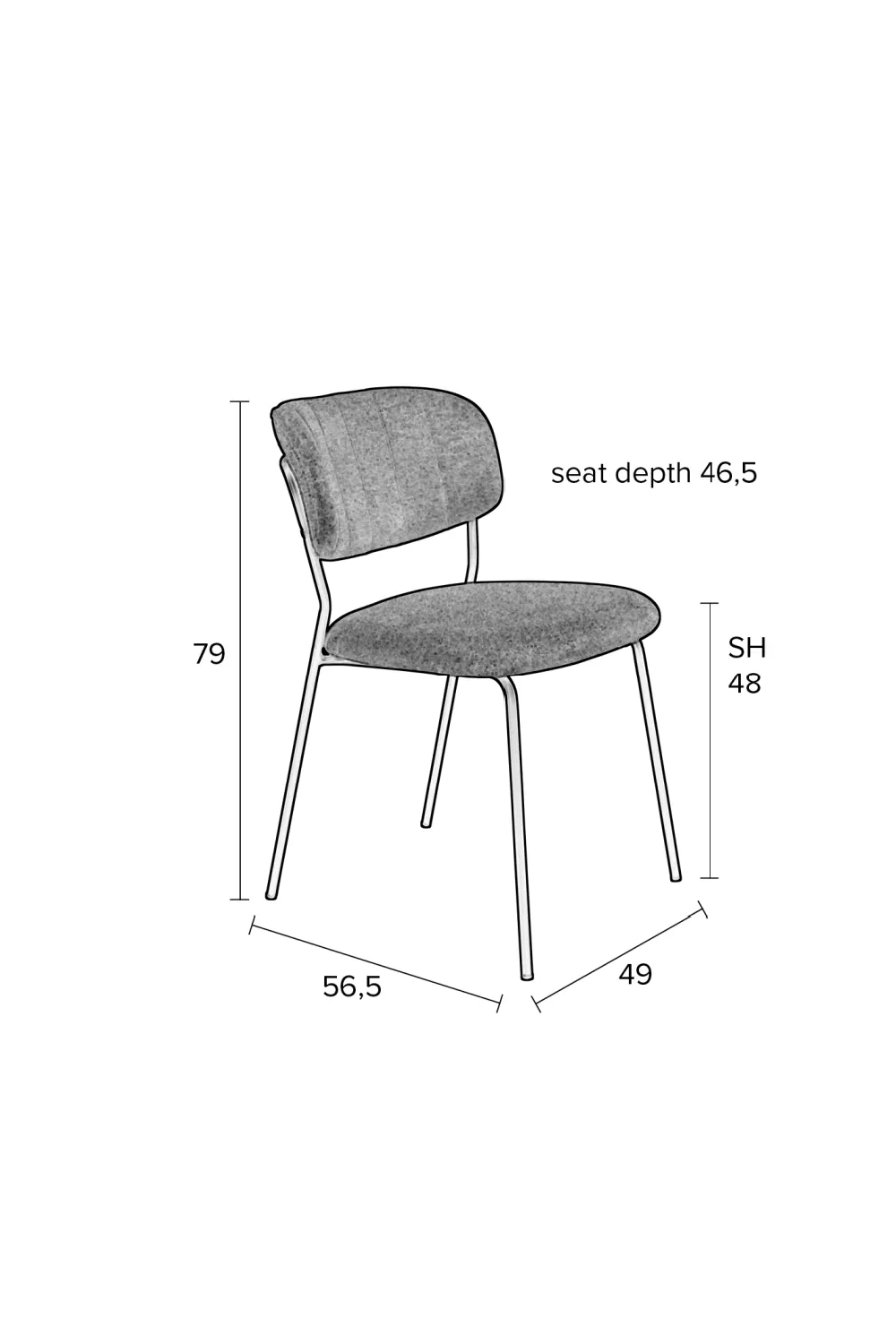 Mixed Fabric Upholstered Dining Chairs (2) | DF Jolien