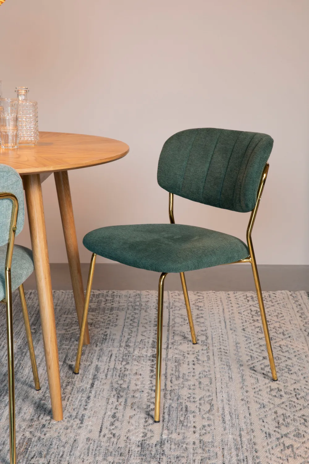 Mixed Fabric Upholstered Dining Chairs (2) | DF Jolien