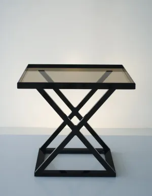 Revolver Occasional Table in Black with Bronze Tabletop