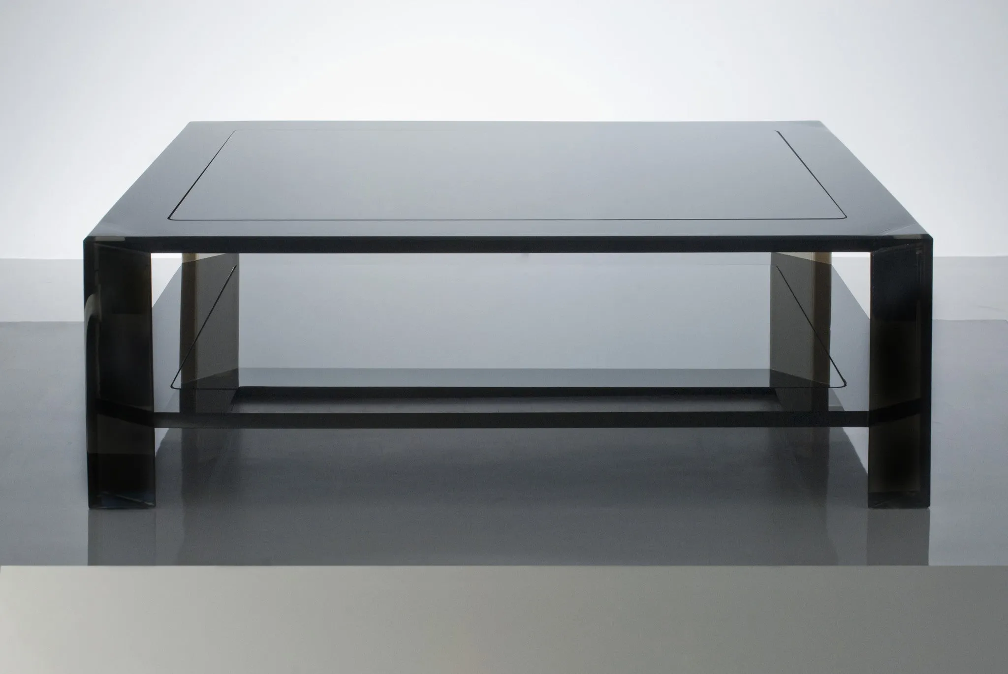 Sledge Coffee Table in Black w/ Bronze Legs