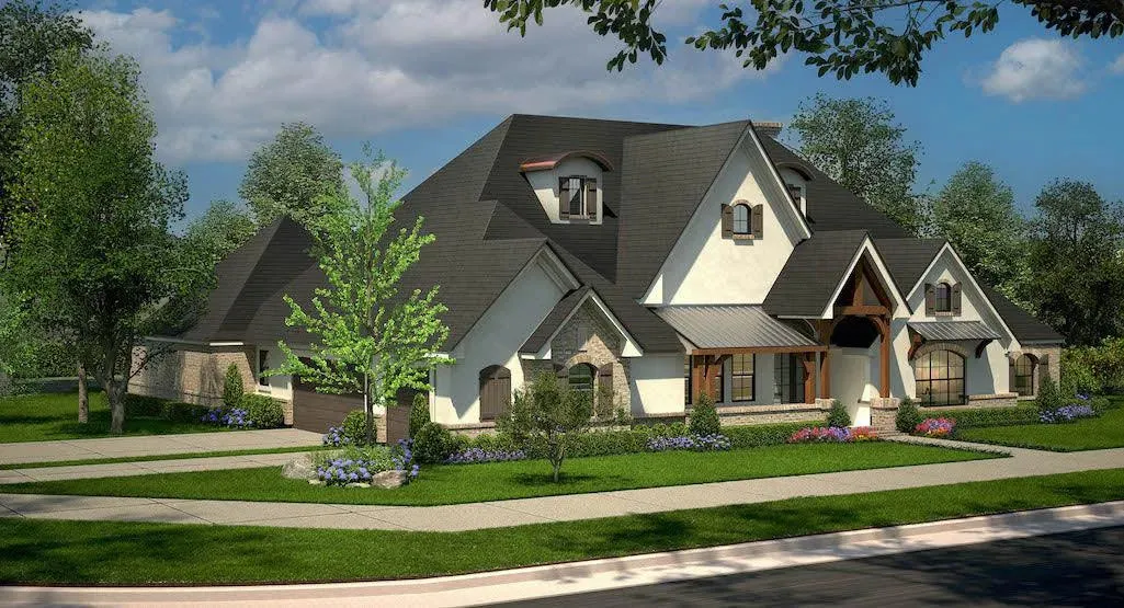 Spacious Four-Bedroom Home Plan with Useful Amenities