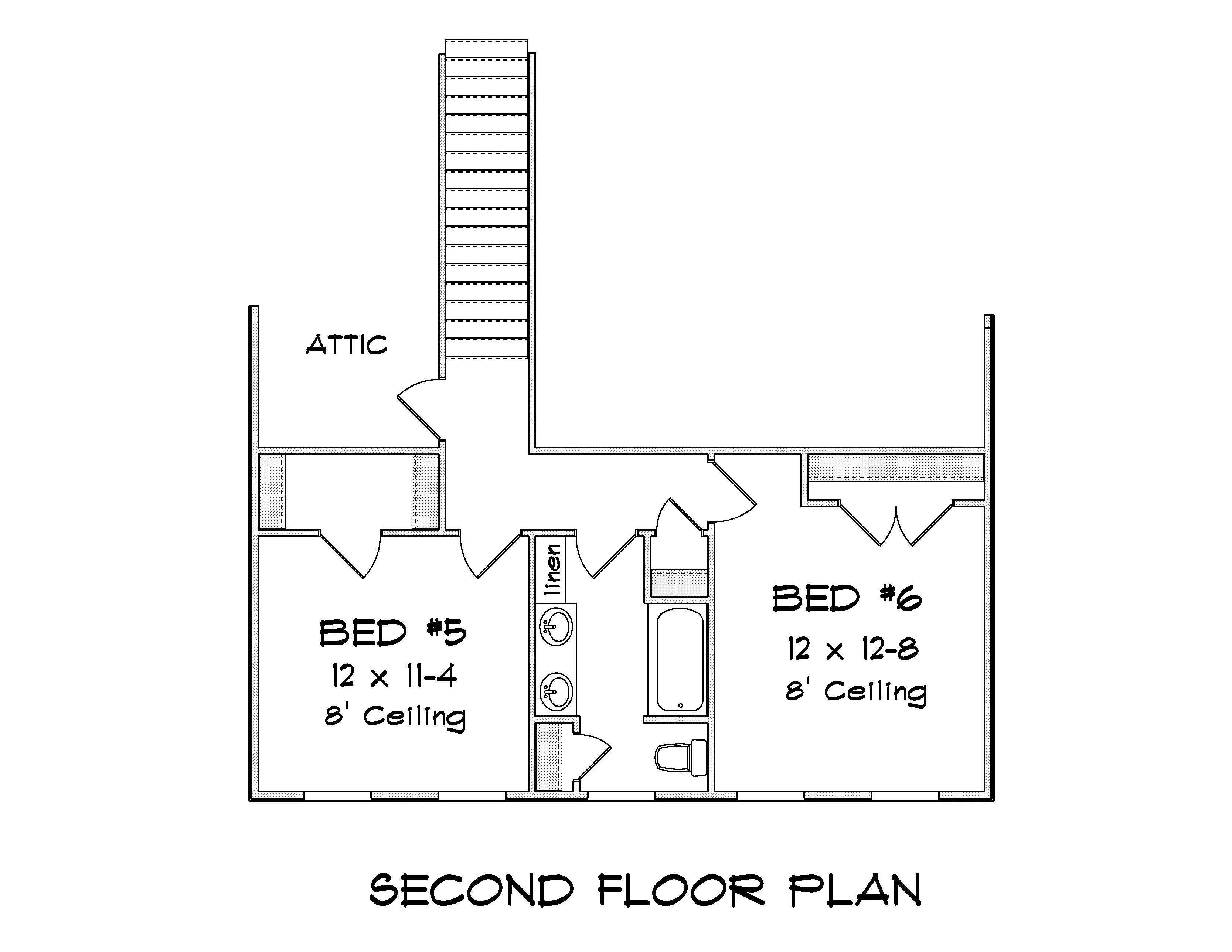 Spacious Six-Bedroom House Plan