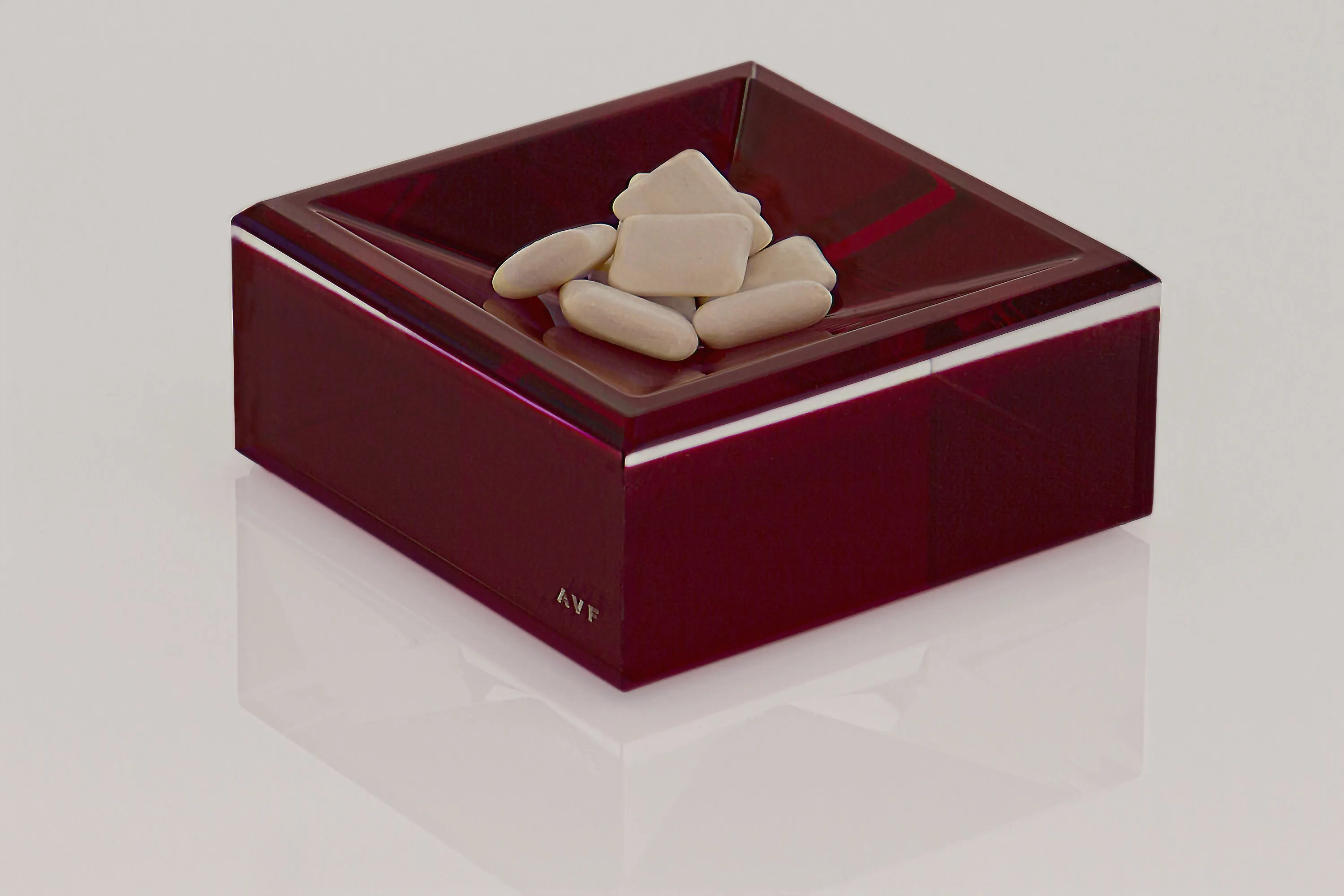 Square Mini Bowl in Ruby