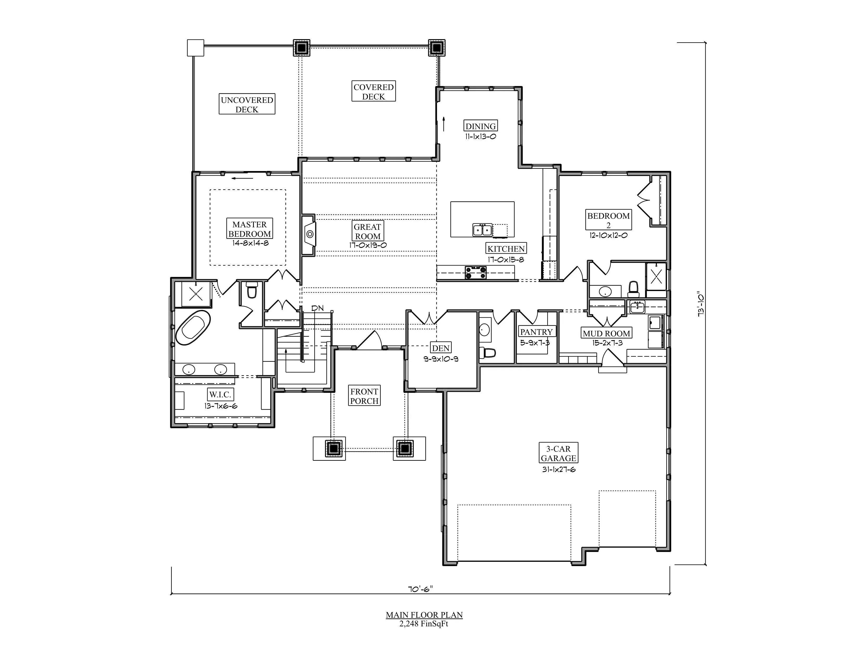 Stylish House Plan: 2 Bedrooms, 2248 sq ft