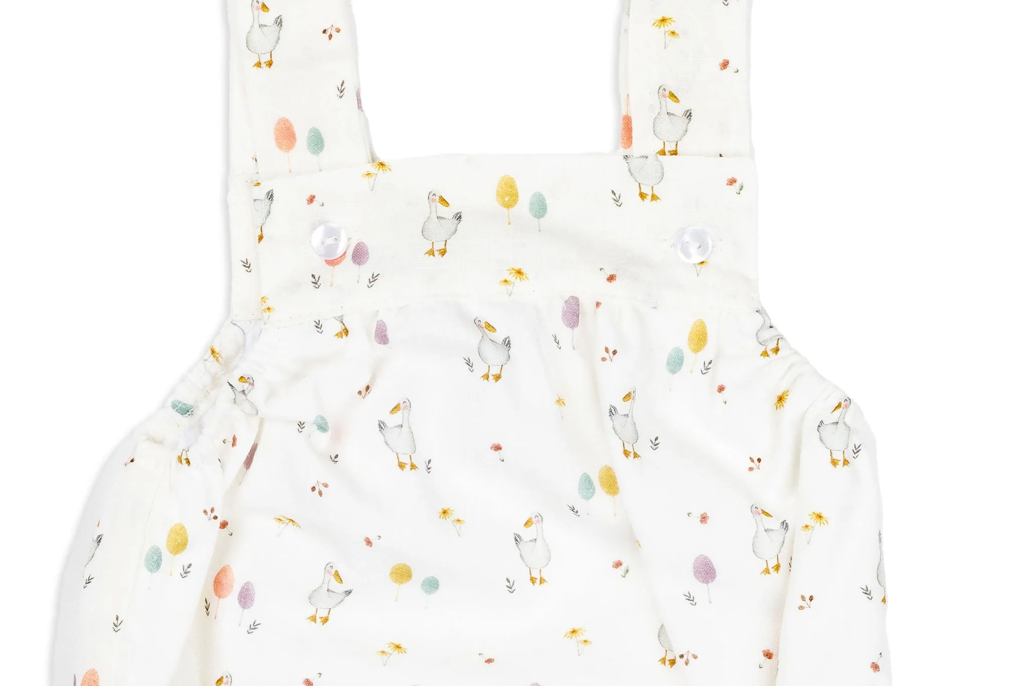 Unisex Sleeveless Romper with Ducks