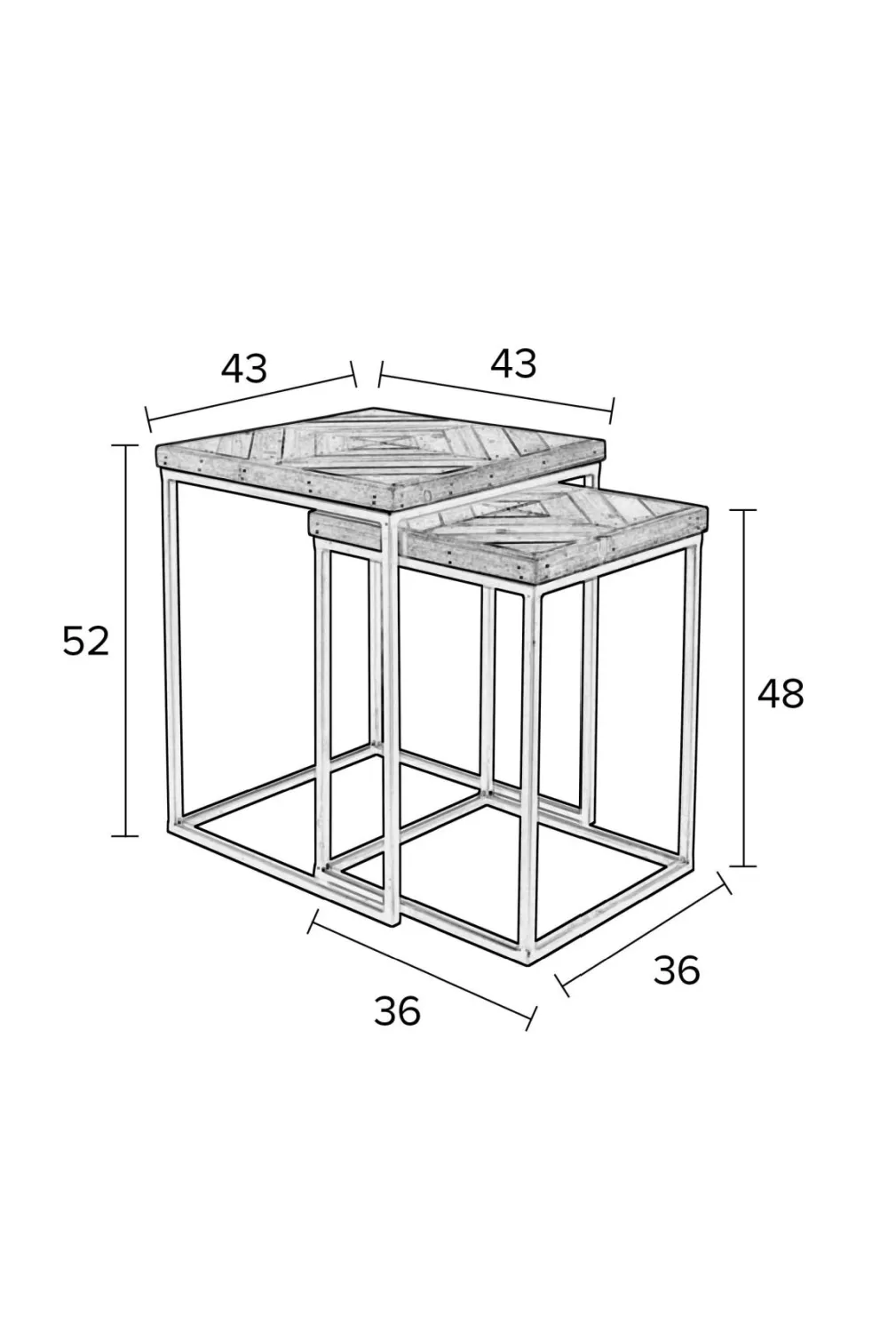 Wood Inlay Nesting Side Tables (2) | DF Joy