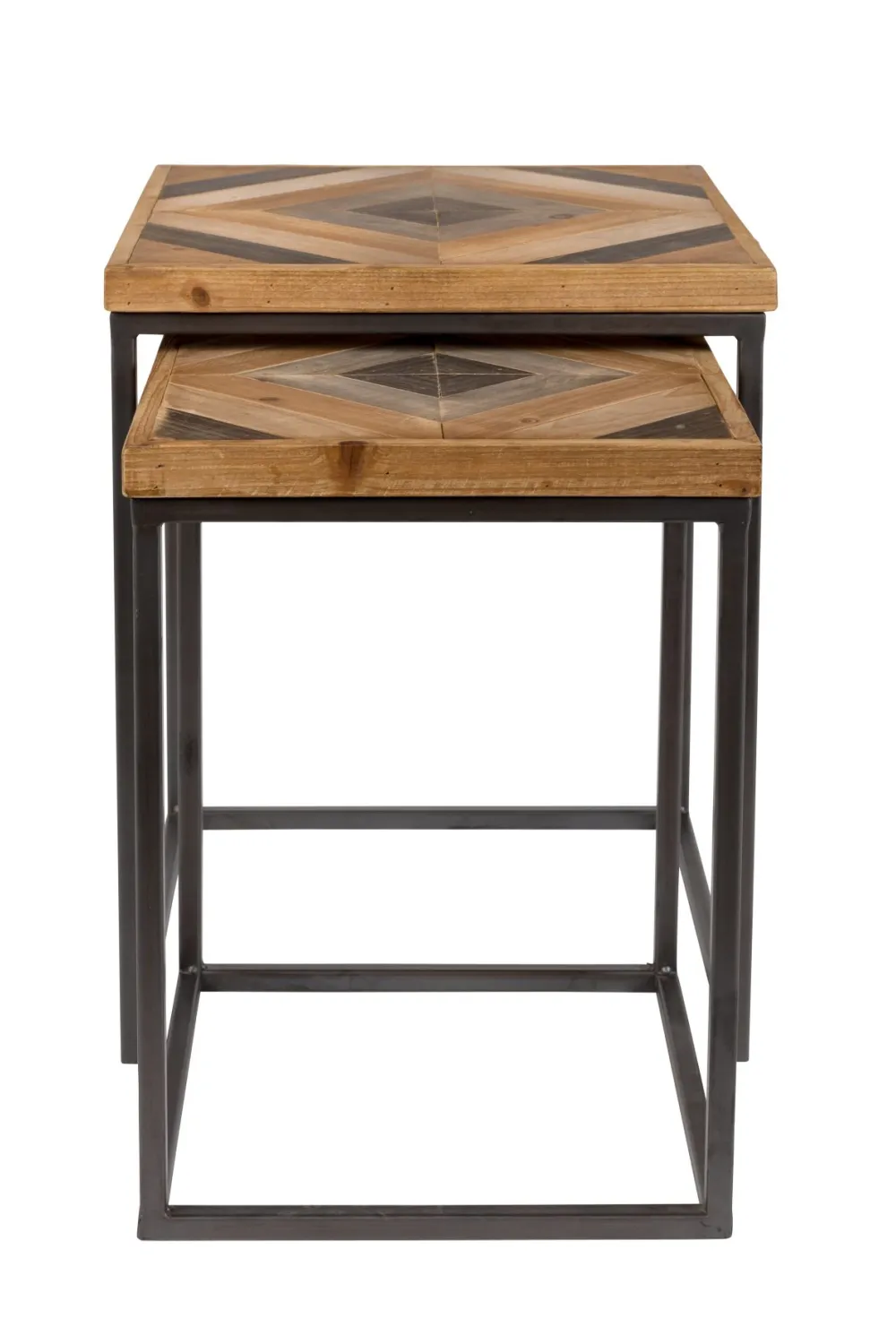 Wood Inlay Nesting Side Tables (2) | DF Joy