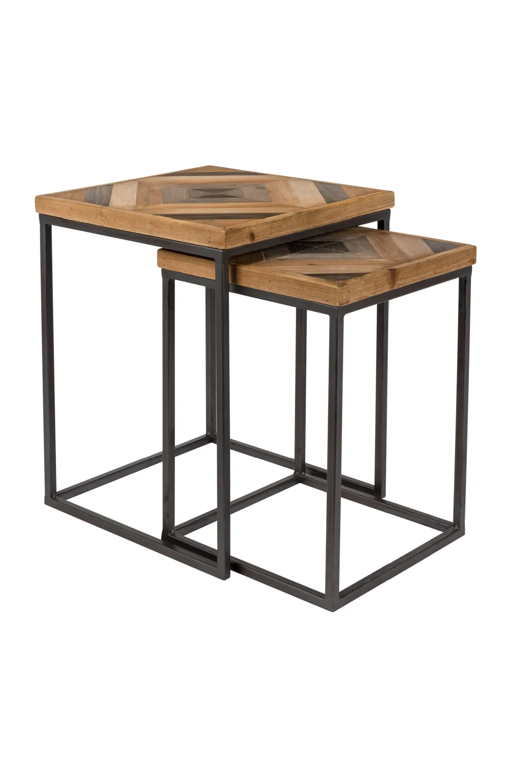 Wood Inlay Nesting Side Tables (2) | DF Joy