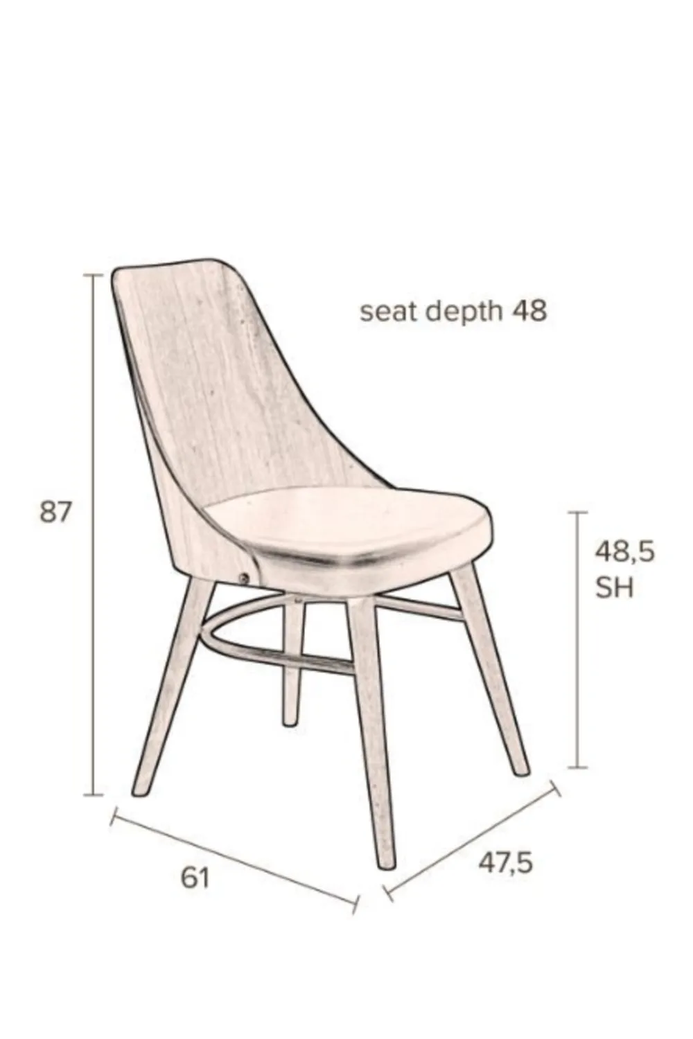 Wooden Backrest Dining Chairs (2) | Dutchbone Chaya